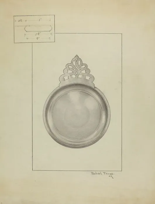 Framed Print : Silver Porringer, c. 1936. Creator: Michael Fenga Framed Print : Silver Porringer, c. 1936. Creator: Michael Fenga