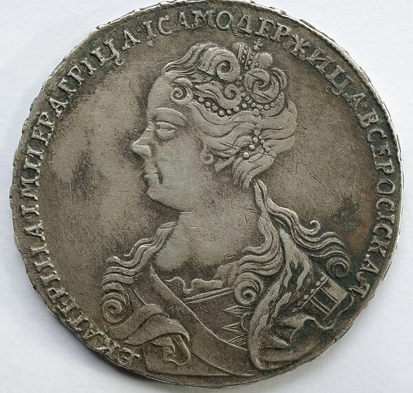 Silver Ruble of Catherine I, 1726. Artist: Numismatic, Russian coins