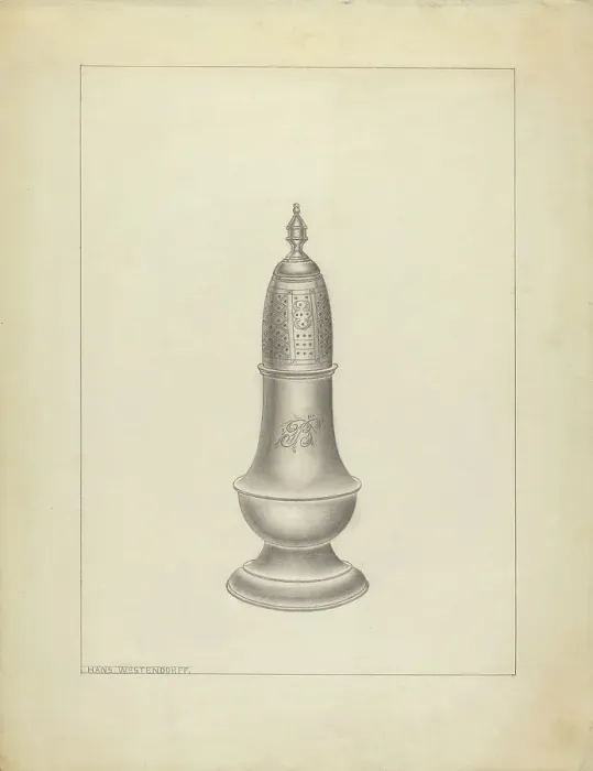 Framed Print : Silver Salt Cellar, 1935 / 1942. Creator: Hans Westendorff Framed Print : Silver Salt Cellar, 1935 / 1942. Creator: Hans Westendorff