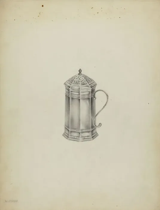 Framed Print : Silver Salt Cellar, 1935 / 1942. Creator: Walter Doran Framed Print : Silver Salt Cellar, 1935 / 1942. Creator: Walter Doran