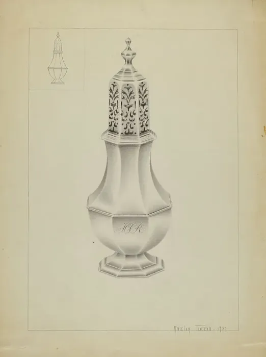 Framed Print : Silver Salt Cellar, 1937. Creator: Amelia Tuccio