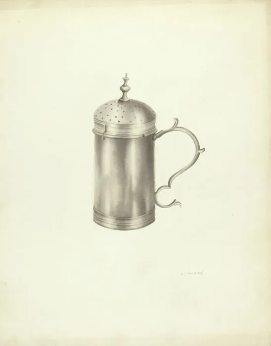 Framed Print : Silver Salt Cellar, c. 1938. Creator: Sidney Liswood Framed Print : Silver Salt Cellar, c. 1938. Creator: Sidney Liswood