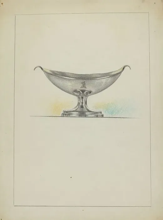 Framed Print : Silver Salt Cellars, c. 1936. Creator: Vincent Carano Framed Print : Silver Salt Cellars, c. 1936. Creator: Vincent Carano