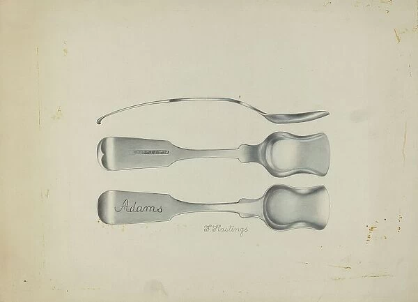 Silver Salt Spoon, c. 1937. Creator: Florence Hastings