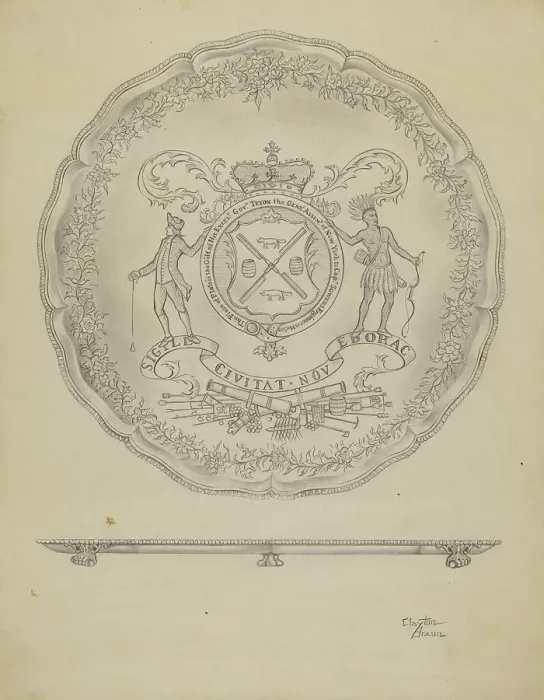 Framed Print : Silver Salver, c. 1936. Creator: Clayton Braun