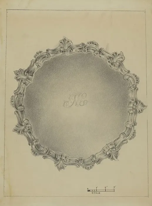 Framed Print : Silver Salver, c. 1936. Creator: Vincent Carano