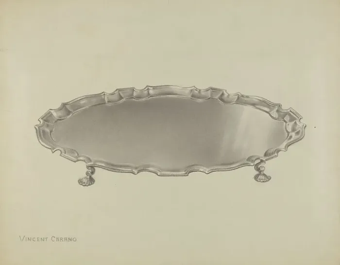 Framed Print : Silver Salver, c. 1937. Creator: Vincent Carano Framed Print : Silver Salver, c. 1937. Creator: Vincent Carano