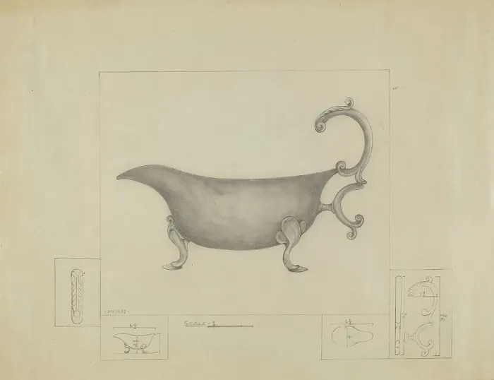 Framed Print : Silver Sauce Boat, 1935 / 1942. Creator: Henry Meyers Framed Print : Silver Sauce Boat, 1935 / 1942. Creator: Henry Meyers