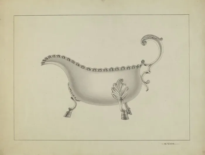 Framed Print : Silver Sauce Boat, 1936. Creator: Michael Fenga Framed Print : Silver Sauce Boat, 1936. Creator: Michael Fenga