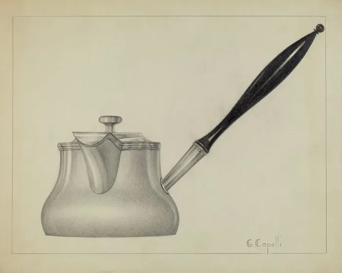 Framed Print : Silver Saucepan with Cover, c. 1936. Creator: Giacinto Capelli Framed Print : Silver Saucepan with Cover, c. 1936. Creator: Giacinto Capelli