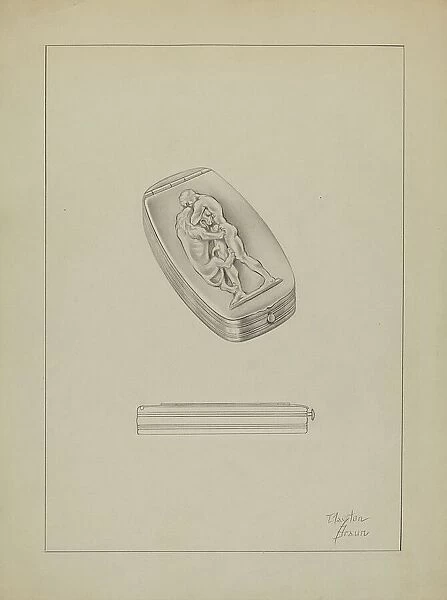 Silver Snuff Box, c. 1936. Creator: Clayton Braun