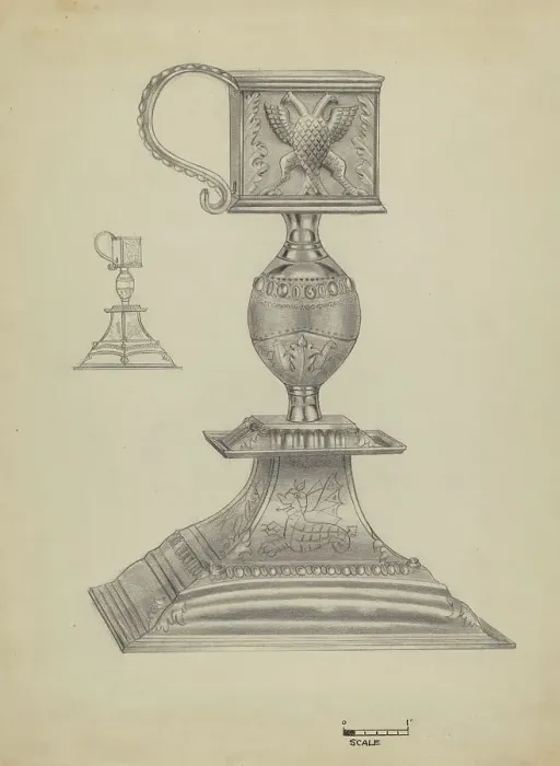Framed Print : Silver Snuffer Stand, c. 1936. Creator: Michael Fenga Framed Print : Silver Snuffer Stand, c. 1936. Creator: Michael Fenga