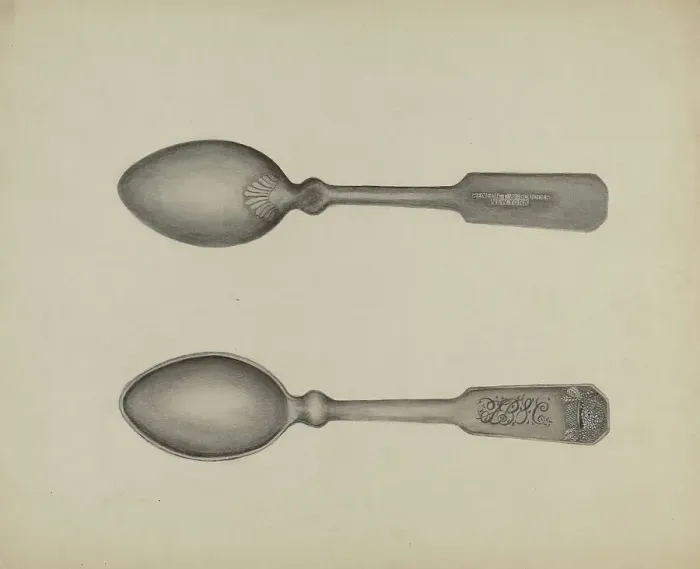 Framed Print : Silver Spoon, 1935 / 1942. Creator: Florence Stevenson Framed Print : Silver Spoon, 1935 / 1942. Creator: Florence Stevenson