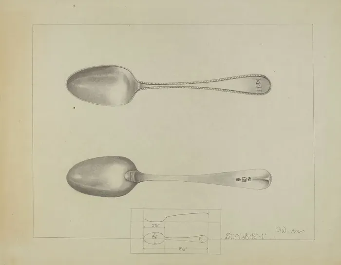 Framed Print : Silver Spoon, c. 1936. Creator: Charlotte Winter Framed Print : Silver Spoon, c. 1936. Creator: Charlotte Winter