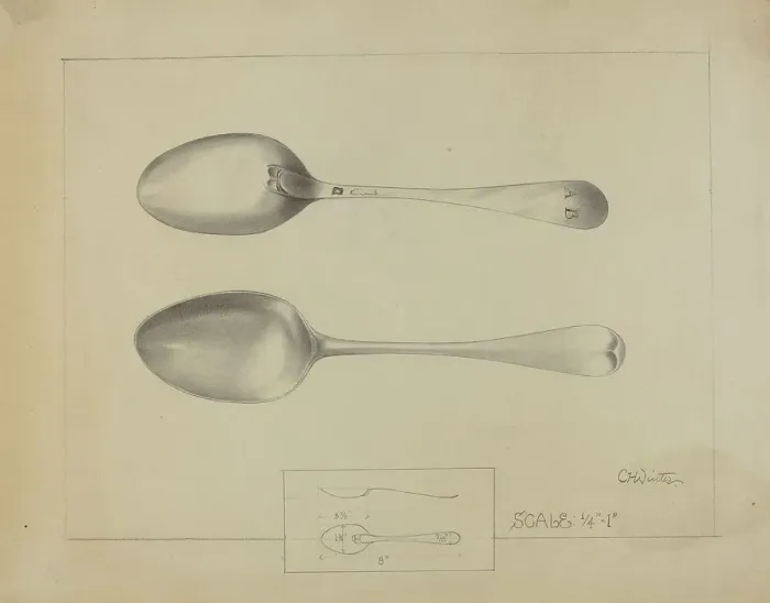 Framed Print : Silver Spoon, c. 1936. Creator: Charlotte Winter