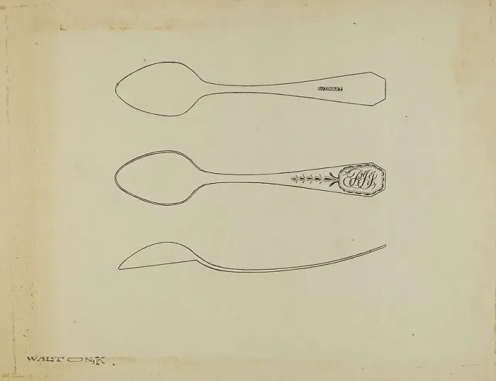 Framed Print : Silver Spoon, c. 1938. Creator: Kalamian Walton Framed Print : Silver Spoon, c. 1938. Creator: Kalamian Walton