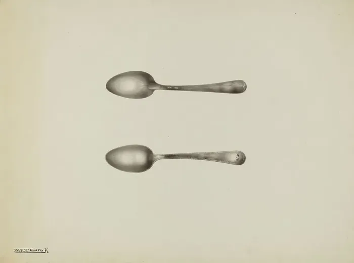Framed Print : Silver Spoon, c. 1938. Creator: Kalamian Walton Framed Print : Silver Spoon, c. 1938. Creator: Kalamian Walton