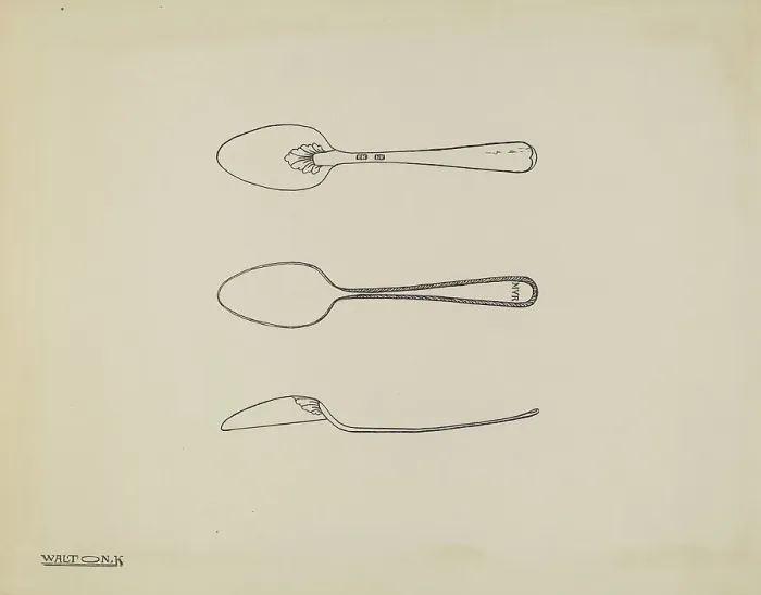 Framed Print : Silver Spoon, c. 1938. Creator: Kalamian Walton Framed Print : Silver Spoon, c. 1938. Creator: Kalamian Walton