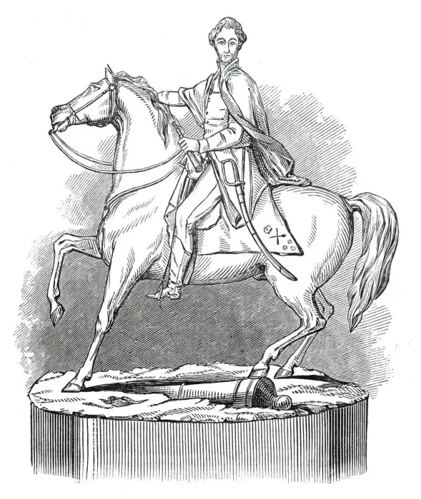 Framed Print : Silver statue of the Duke of Wellington, 1845. Creator: Unknown Framed Print : Silver statue of the Duke of Wellington, 1845. Creator: Unknown