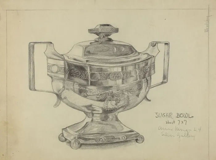 Framed Print : Silver Sugar Bowl, 1935 / 1942. Creator: S. Brodsky Framed Print : Silver Sugar Bowl, 1935 / 1942. Creator: S. Brodsky