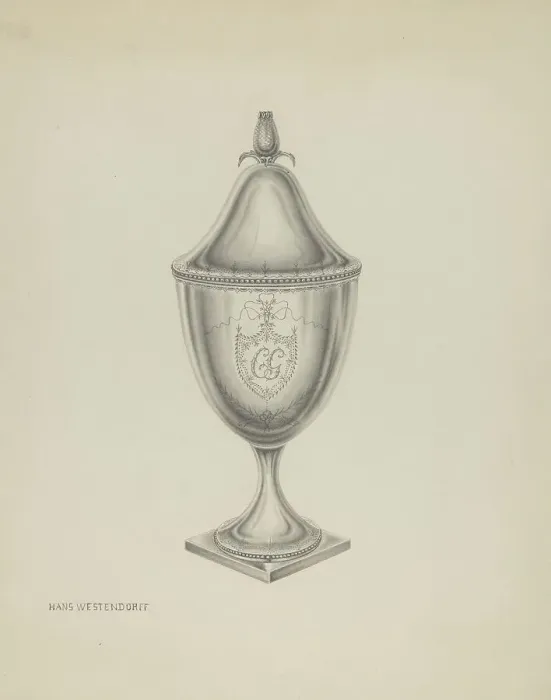 Framed Print : Silver Sugar Bowl, c. 1936. Creator: Hans Westendorff Framed Print : Silver Sugar Bowl, c. 1936. Creator: Hans Westendorff