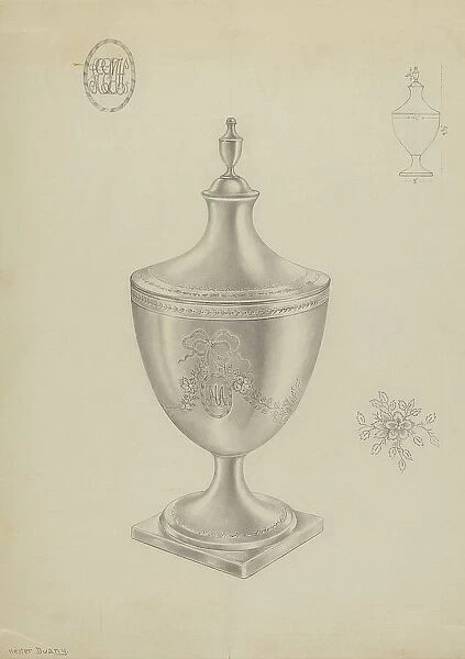 Silver Sugar Bowl, c. 1936. Creator: Hester Duany
