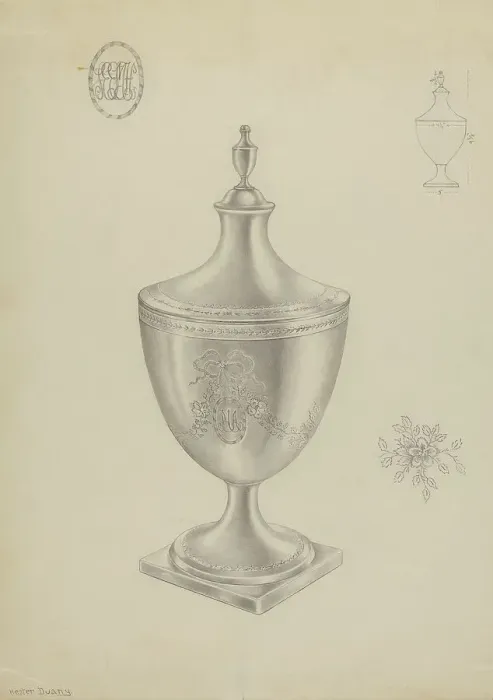 Framed Print : Silver Sugar Bowl, c. 1936. Creator: Hester Duany Framed Print : Silver Sugar Bowl, c. 1936. Creator: Hester Duany
