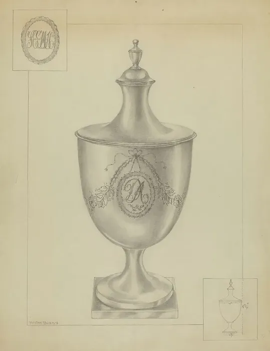 Framed Print : Silver Sugar Bowl, c. 1936. Creator: Hester Duany Framed Print : Silver Sugar Bowl, c. 1936. Creator: Hester Duany