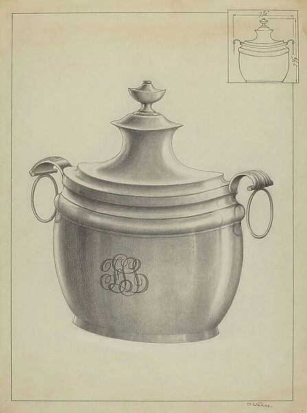 Silver Sugar Bowl, c. 1936. Creator: Simon Weiss