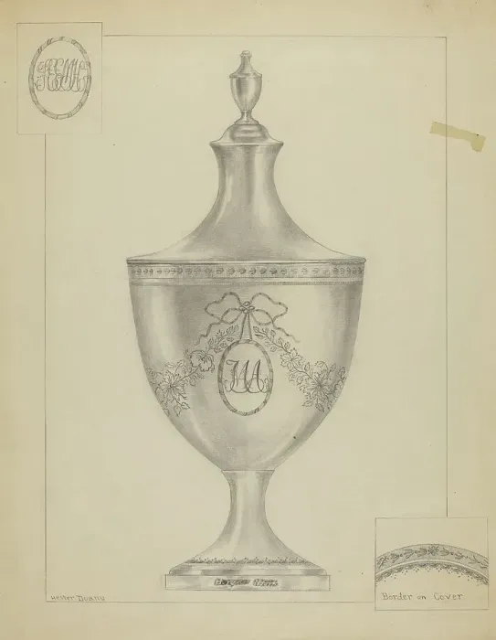 Framed Print : Silver Sugar Bowl, c. 1937. Creator: Hester Duany Framed Print : Silver Sugar Bowl, c. 1937. Creator: Hester Duany