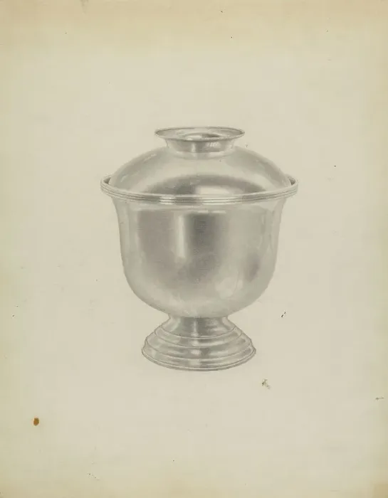 Framed Print : Silver Sugar Bowl, c. 1938. Creator: Michael Fenga Framed Print : Silver Sugar Bowl, c. 1938. Creator: Michael Fenga
