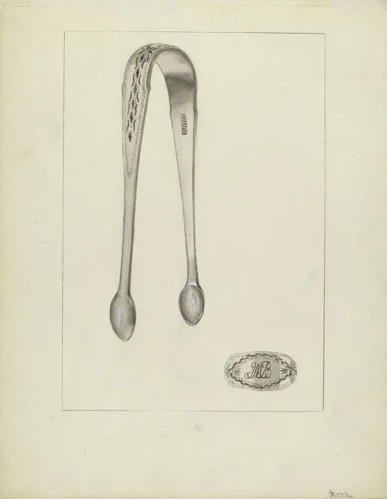Framed Print : Silver Sugar Tongs, 1935 / 1942. Creator: Anthony Zuccarello Framed Print : Silver Sugar Tongs, 1935 / 1942. Creator: Anthony Zuccarello