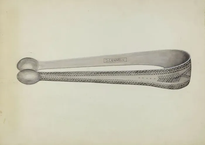 Framed Print : Silver Sugar Tongs, c. 1936. Creator: John R. Towers Framed Print : Silver Sugar Tongs, c. 1936. Creator: John R. Towers