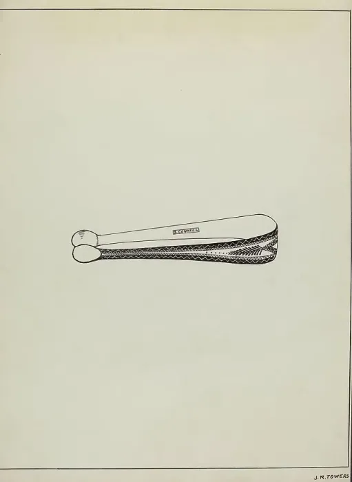 Framed Print : Silver Sugar Tongs, c. 1936. Creator: John R. Towers Framed Print : Silver Sugar Tongs, c. 1936. Creator: John R. Towers