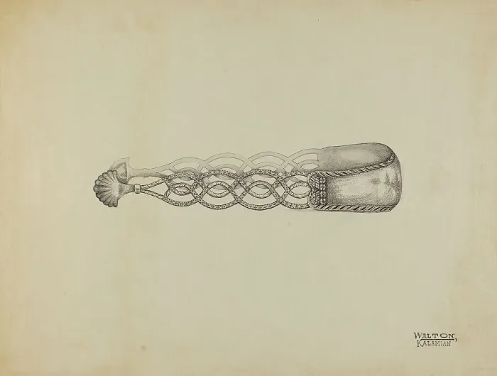 Framed Print : Silver Sugar Tongs, c. 1936. Creator: Kalamian Walton Framed Print : Silver Sugar Tongs, c. 1936. Creator: Kalamian Walton