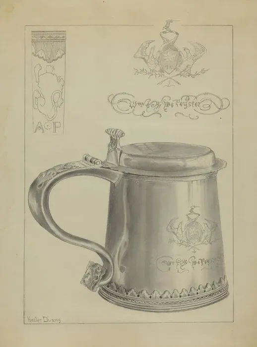 Framed Print : Silver Tankard, 1935 / 1942. Creator: Hester Duany Framed Print : Silver Tankard, 1935 / 1942. Creator: Hester Duany