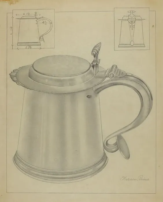 Framed Print : Silver Tankard, 1935 / 1942. Creator: Horace Reina Framed Print : Silver Tankard, 1935 / 1942. Creator: Horace Reina