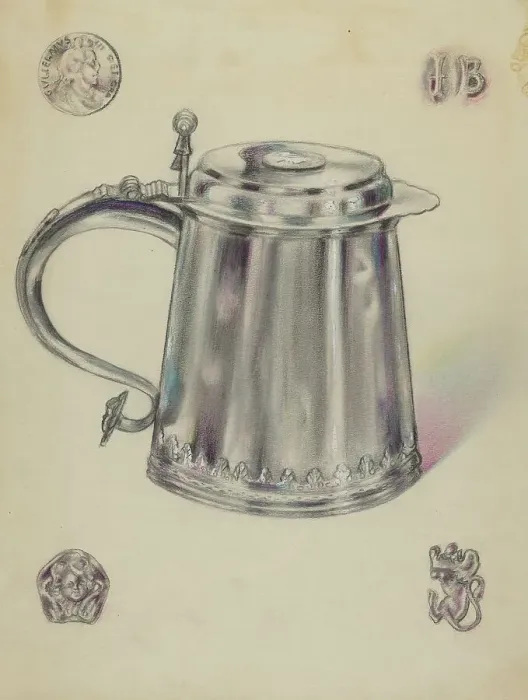 Framed Print : Silver Tankard, 1935 / 1942. Creator: Karl Joubert Framed Print : Silver Tankard, 1935 / 1942. Creator: Karl Joubert
