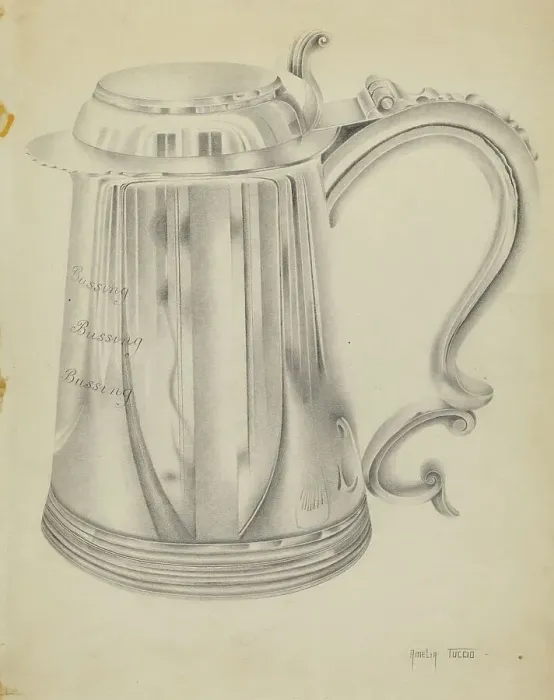 Framed Print : Silver Tankard, c. 1936. Creator: Amelia Tuccio Framed Print : Silver Tankard, c. 1936. Creator: Amelia Tuccio