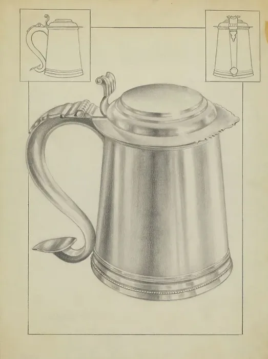 Framed Print : Silver Tankard, c. 1936. Creator: Clayton Braun Framed Print : Silver Tankard, c. 1936. Creator: Clayton Braun