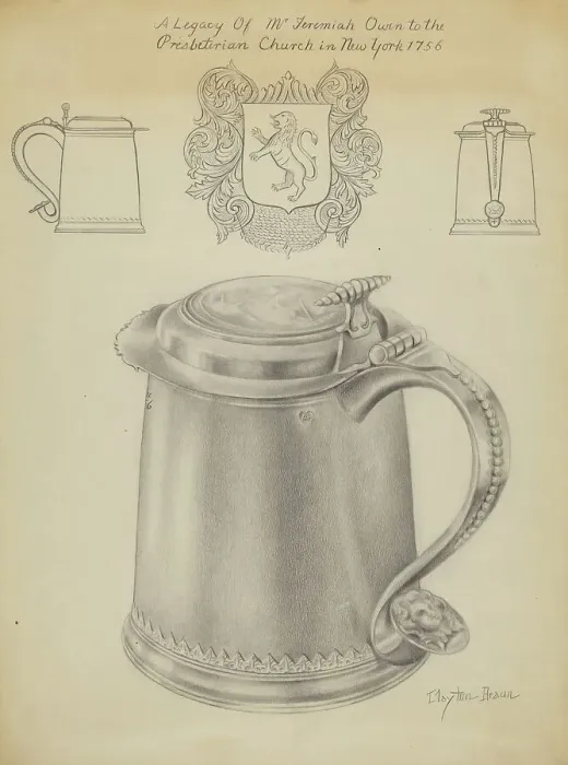 Framed Print : Silver Tankard, c. 1936. Creator: Clayton Braun Framed Print : Silver Tankard, c. 1936. Creator: Clayton Braun