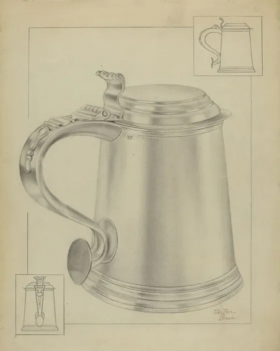 Framed Print : Silver Tankard, c. 1936. Creator: Clayton Braun Framed Print : Silver Tankard, c. 1936. Creator: Clayton Braun