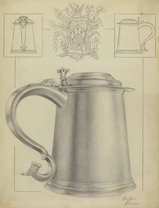 Framed Print : Silver Tankard, c. 1936. Creator: Clayton Braun Framed Print : Silver Tankard, c. 1936. Creator: Clayton Braun