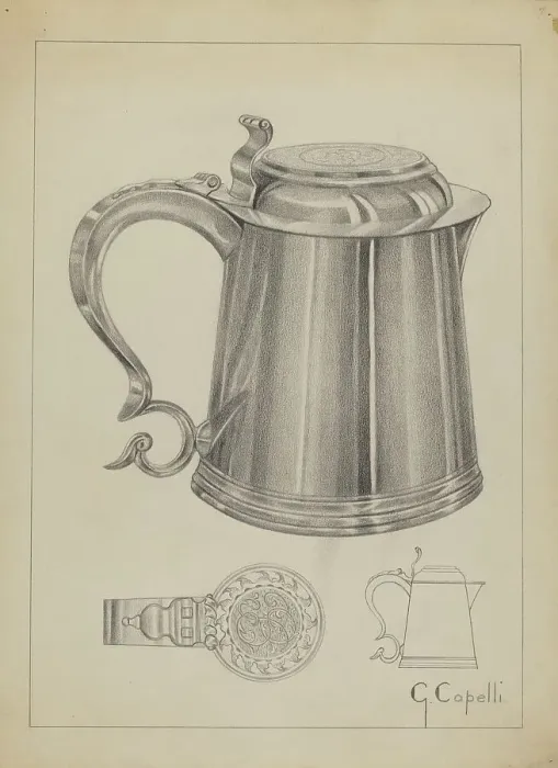 Framed Print : Silver Tankard, c. 1936. Creator: Giacinto Capelli