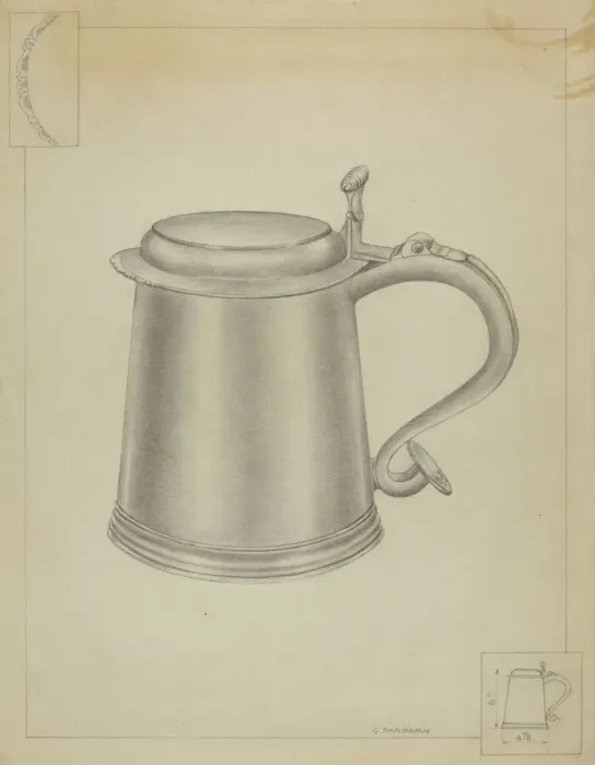 Framed Print : Silver Tankard, c. 1936. Creator: Gordon Sanborn Framed Print : Silver Tankard, c. 1936. Creator: Gordon Sanborn