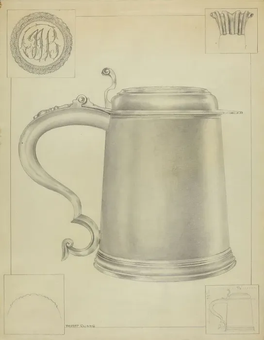 Framed Print : Silver Tankard, c. 1936. Creator: Hester Duany