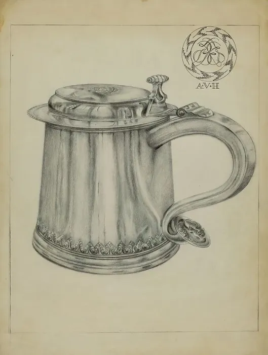 Framed Print : Silver Tankard, c. 1936. Creator: Horace Reina Framed Print : Silver Tankard, c. 1936. Creator: Horace Reina