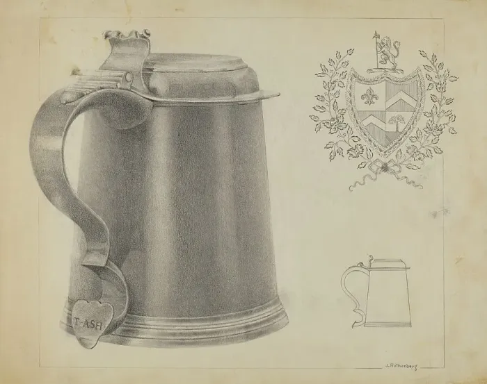 Framed Print : Silver Tankard, c. 1936. Creator: Joseph Rothenberg Framed Print : Silver Tankard, c. 1936. Creator: Joseph Rothenberg