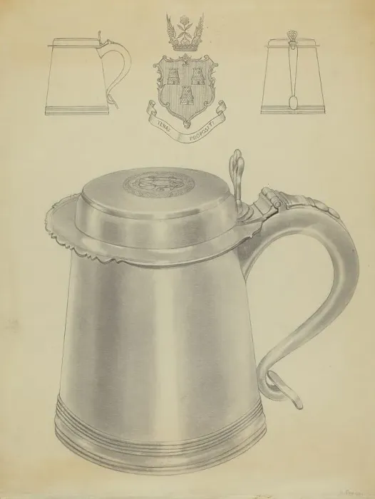 Framed Print : Silver Tankard, c. 1936. Creator: Michael Fenga Framed Print : Silver Tankard, c. 1936. Creator: Michael Fenga