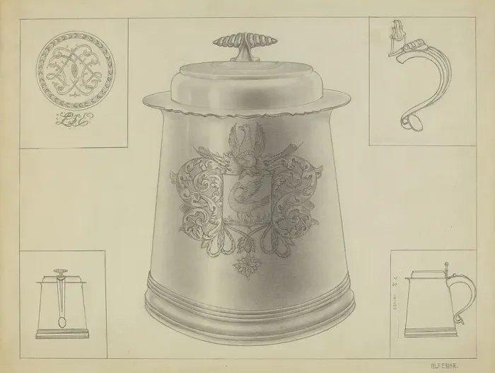 Framed Print : Silver Tankard, c. 1936. Creator: Michael Fenga Framed Print : Silver Tankard, c. 1936. Creator: Michael Fenga